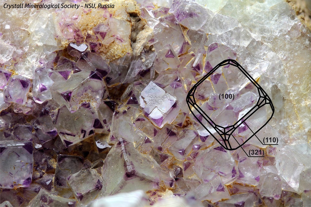 Druse of hydrothermal crystals of fluorite (CaF2). - My, Mineralogy, Fluorite, Crystallography, Minerals, Geologists