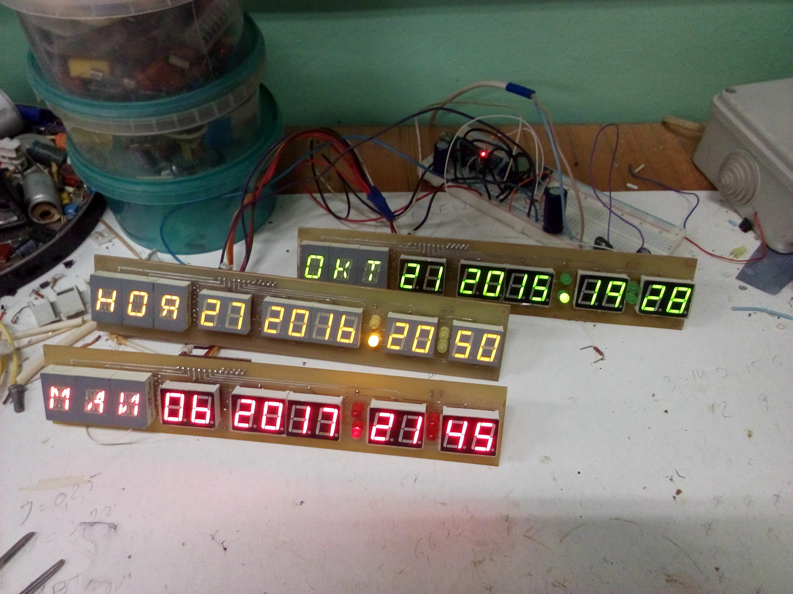 The digital panel from the time machine. - My, Назад в будущее, , Delorean, Time Machine, Marty McFly, Arduino, Clock, Video, Longpost, Back to the future (film)