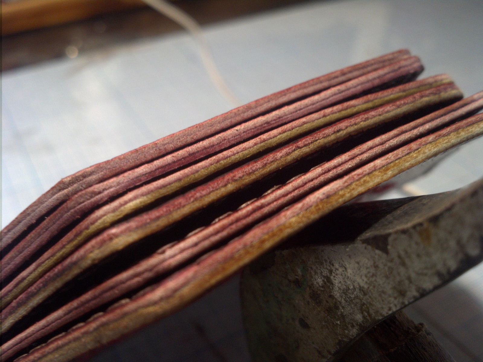 Edge processing. - My, Leather craft, Needlework with process, Handmade, Leather, Sheeps, Longpost