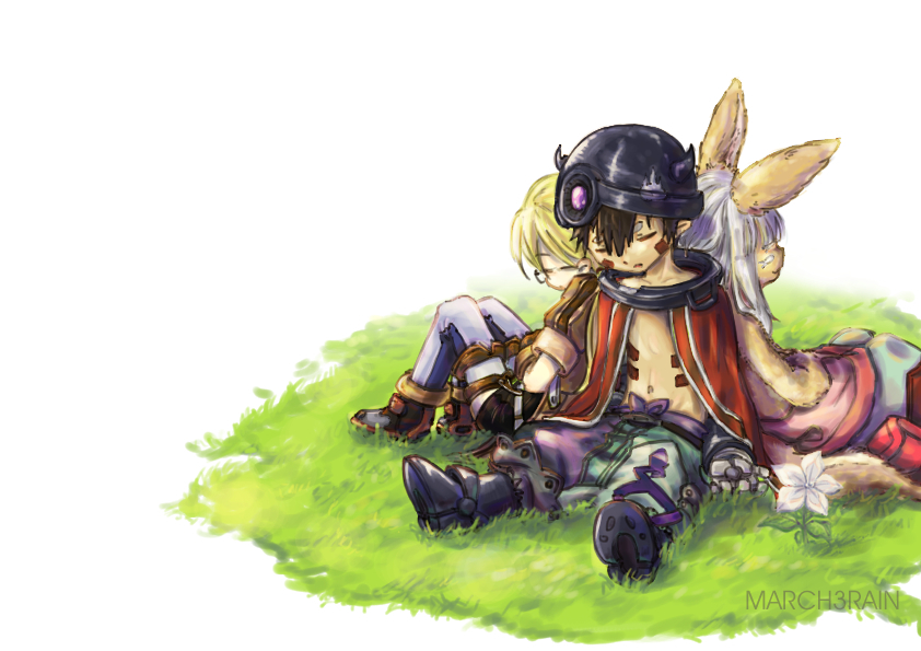 Respite - Anime art, Anime, Made in abyss, Nanachi, Reg, Rico