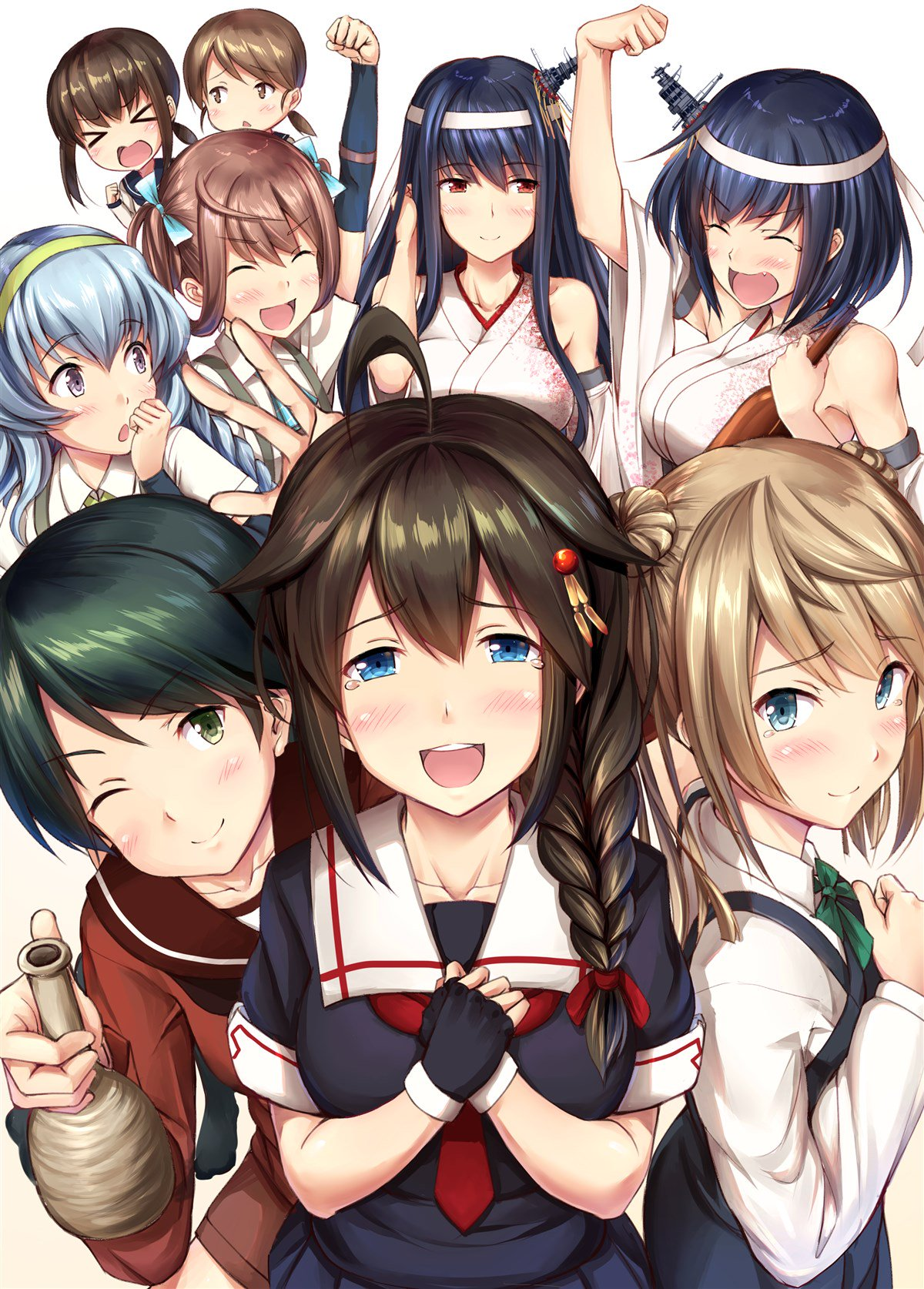 Nishimura's Fleet - Аниме, Anime Art, Kantai Collection, Fusou, Shigure, Yamagumo, Yamashiro, Michishio