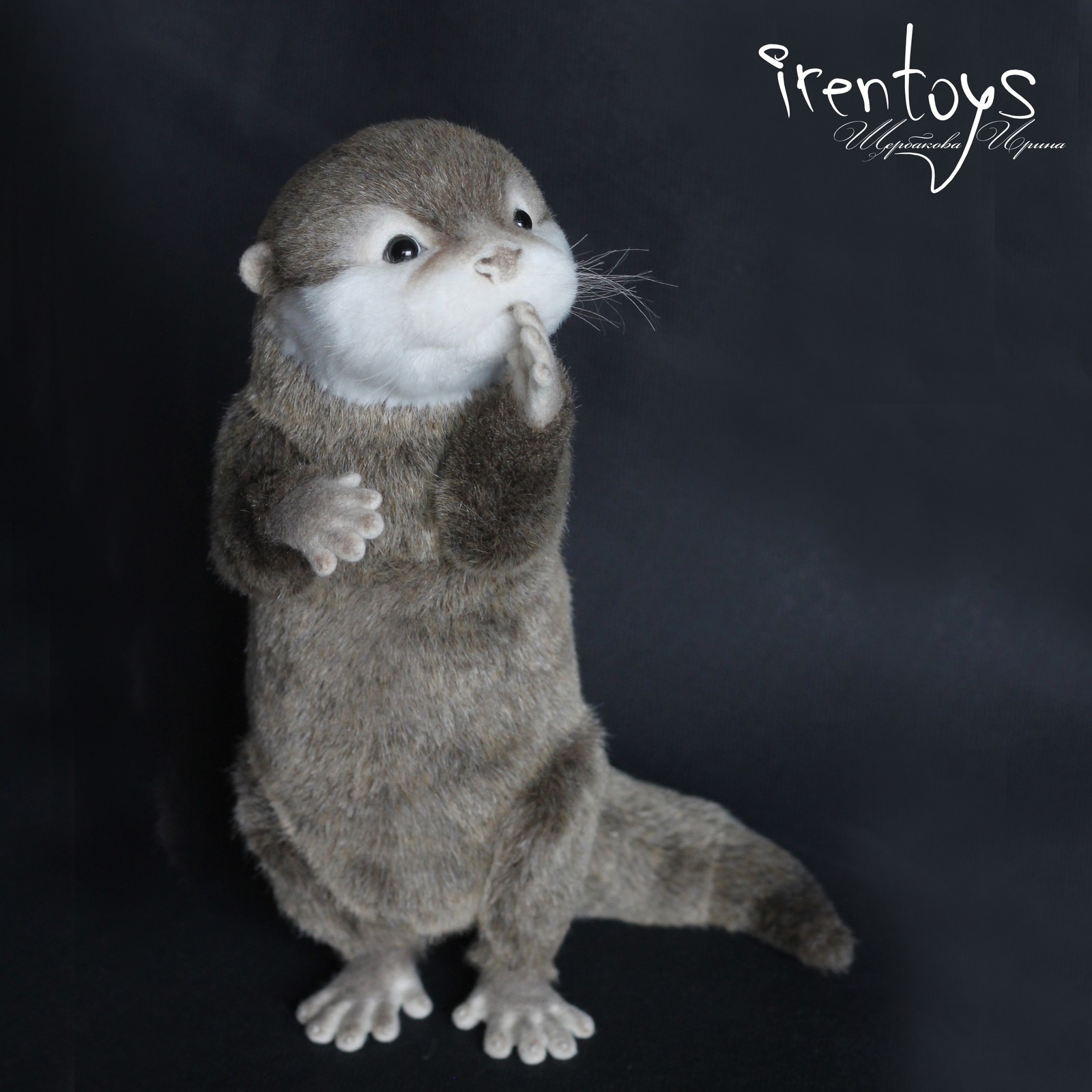 Otter [toy] - My, Handmade, Soft toy, Otter, , Longpost, Needlework, Needlework without process