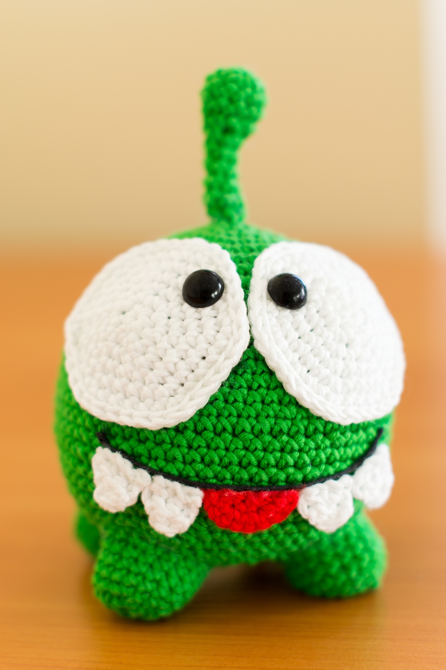 Omnom from Cut the rope - My, Knitting, Crochet, Knitted toys, Needlework, Author's toy, With your own hands, Hobby, Longpost