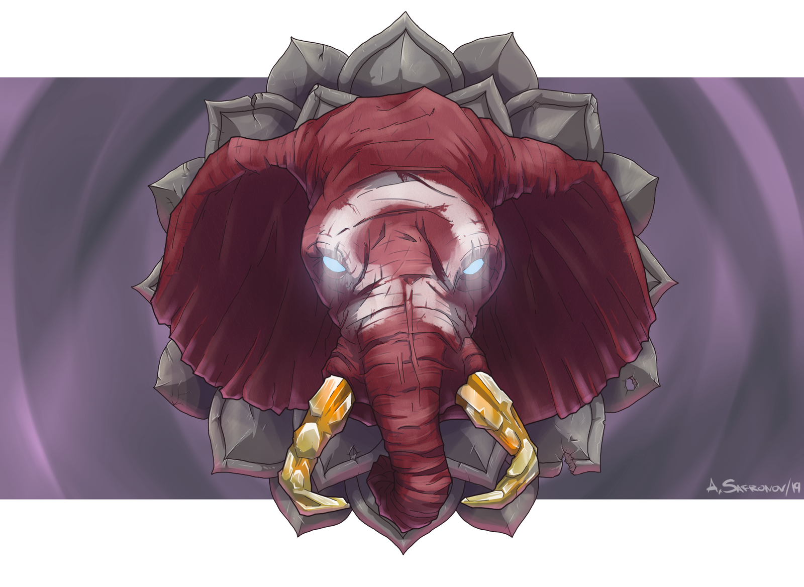 SLON - My, Pink Elephant, Art, Digital drawing, Photoshop, GIF, Drawing, Stages, Elephants, Animals