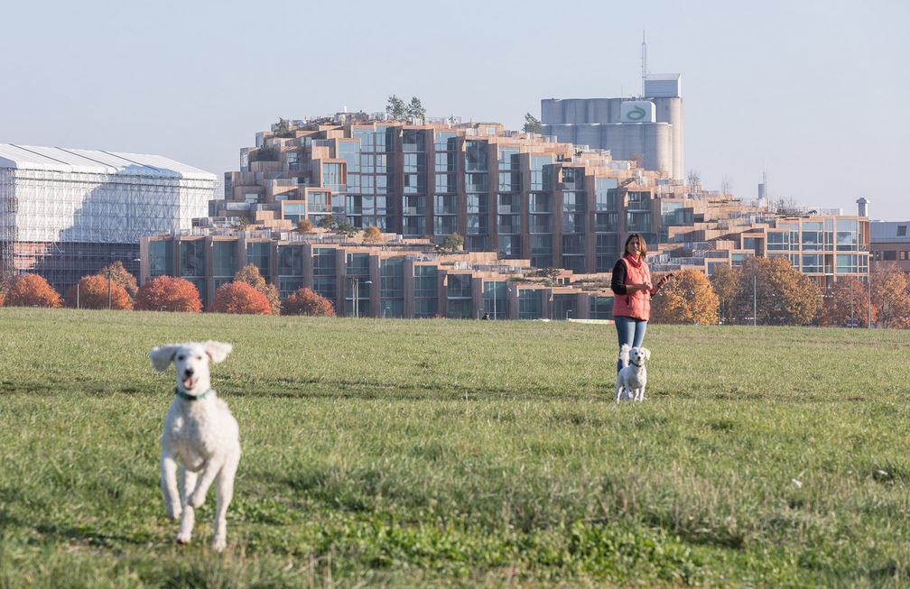 Inhabited slopes. - Stockholm, Modern architecture, Longpost, The park, Residential complex