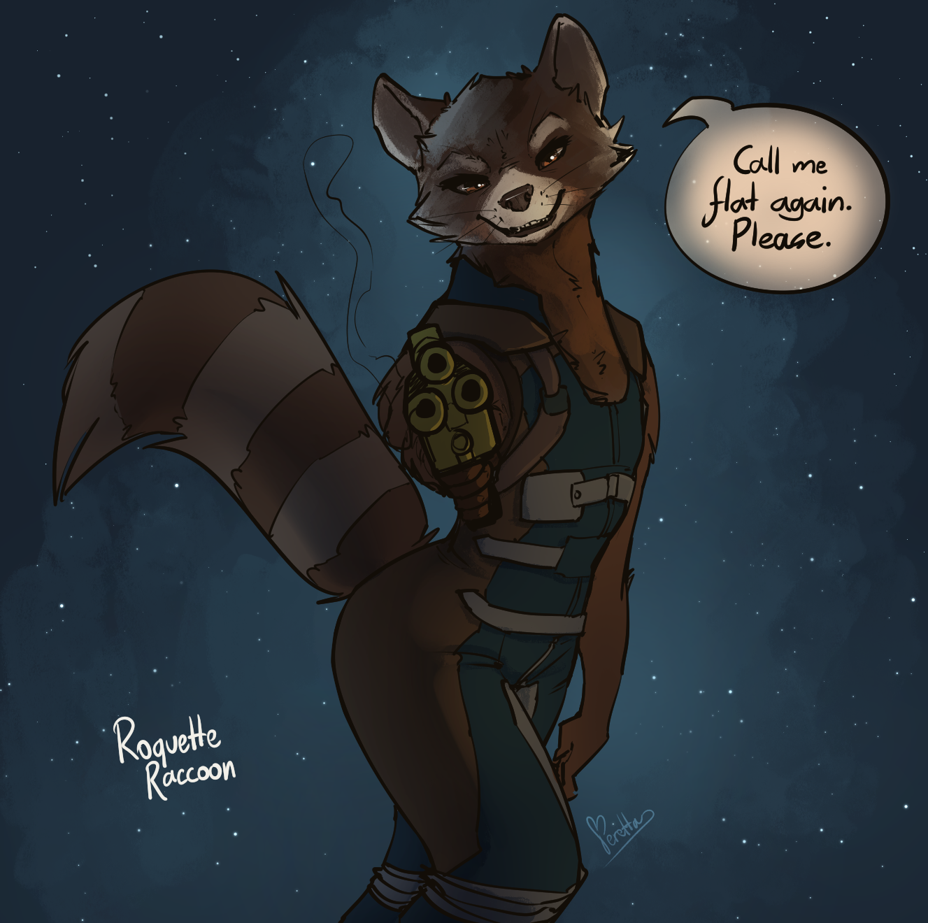 Experiment designation: Roquette - Furry, Furry art, Furry raccoon, Marvel, Guardians of the Galaxy, Raccoon Rocket, Rule 63, Feretta