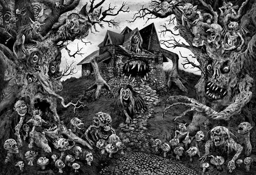 The black and white nightmares of Aeron Alfrey - A selection, Art, Drawing, Kripota, Illustrator, Longpost