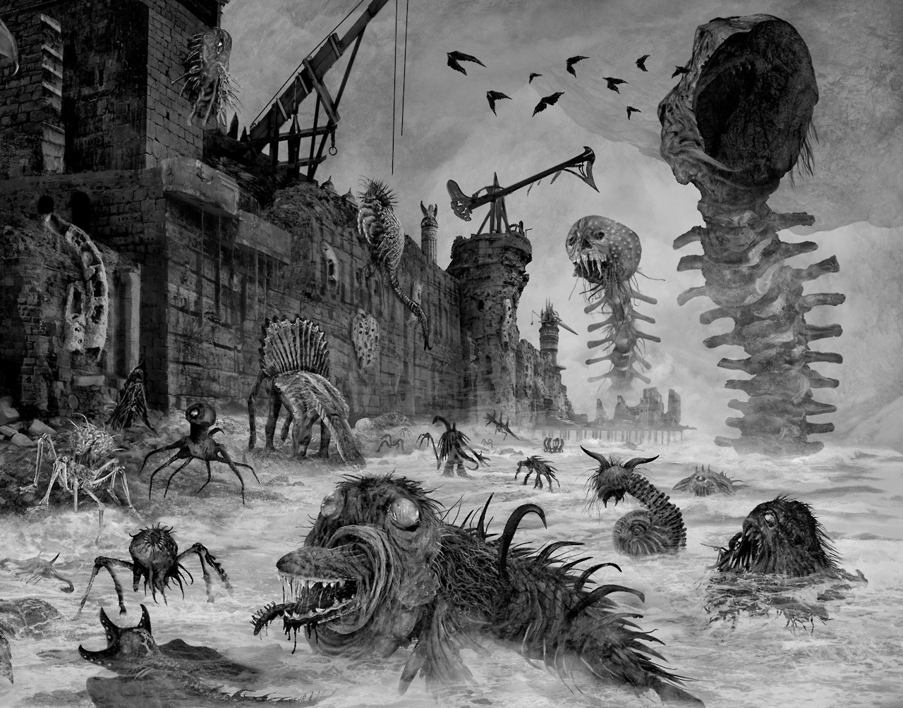 The black and white nightmares of Aeron Alfrey - A selection, Art, Drawing, Kripota, Illustrator, Longpost