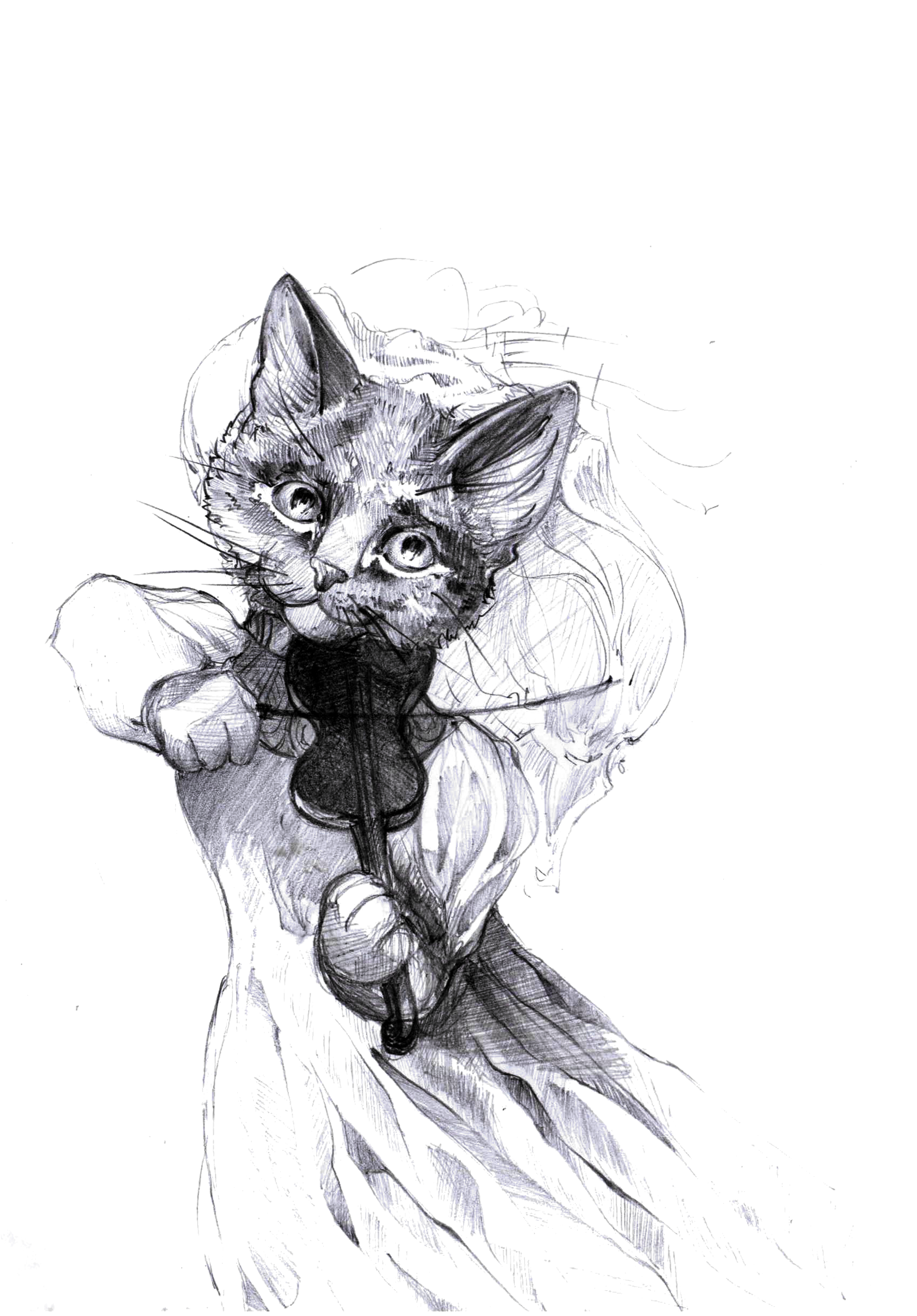 Winter cats - My, cat, Longpost, Drawing, Pencil drawing, Graphics, Anthro