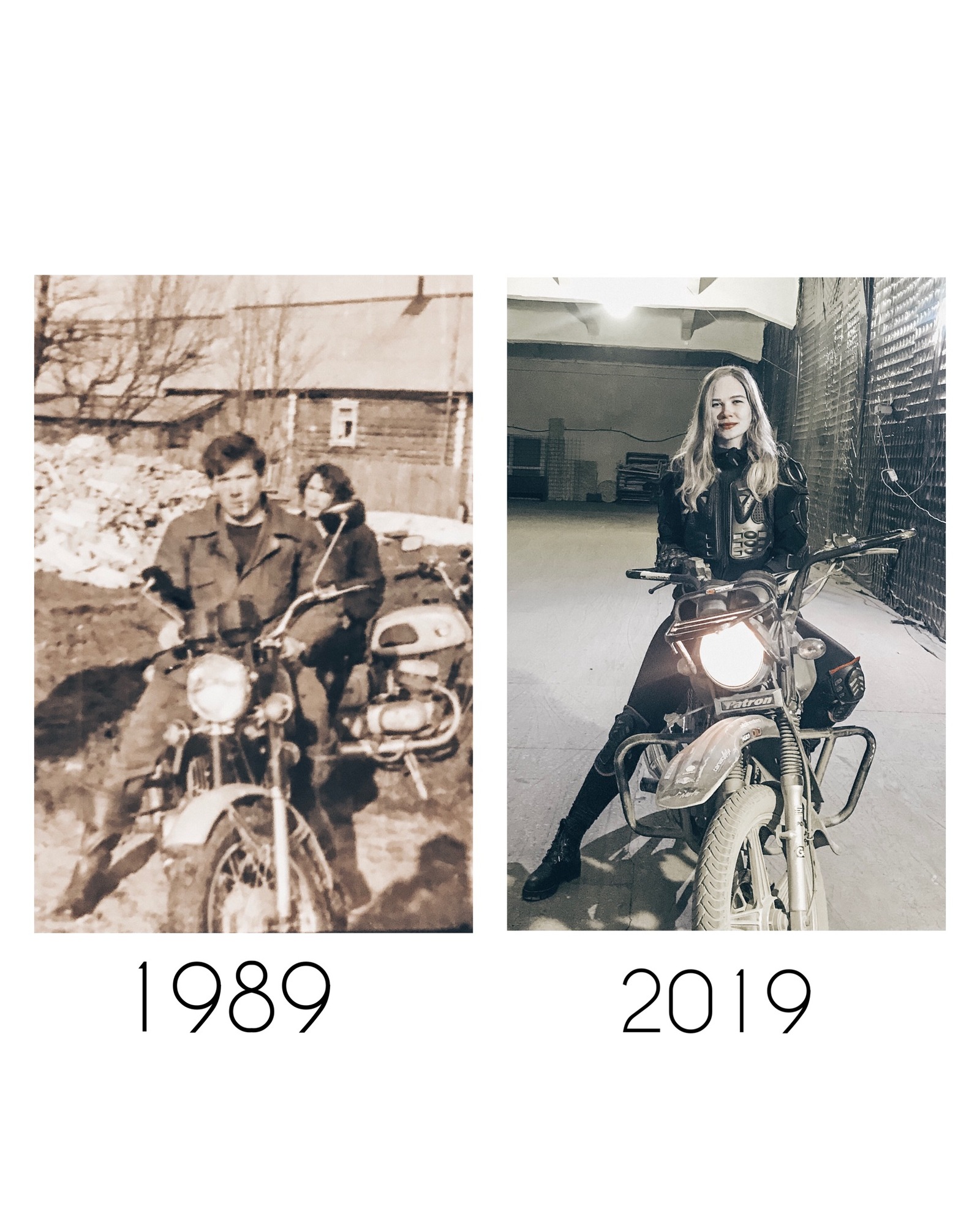 30 years later. Father and daughter - My, Motorcycles, Izh Jupiter, Father, Moto