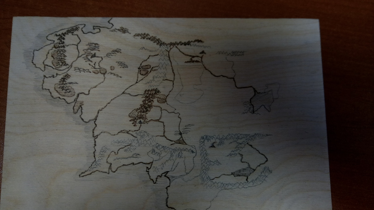 Map of Middle-earth. - My, Pyrography, Cards, Middle earth, Longpost