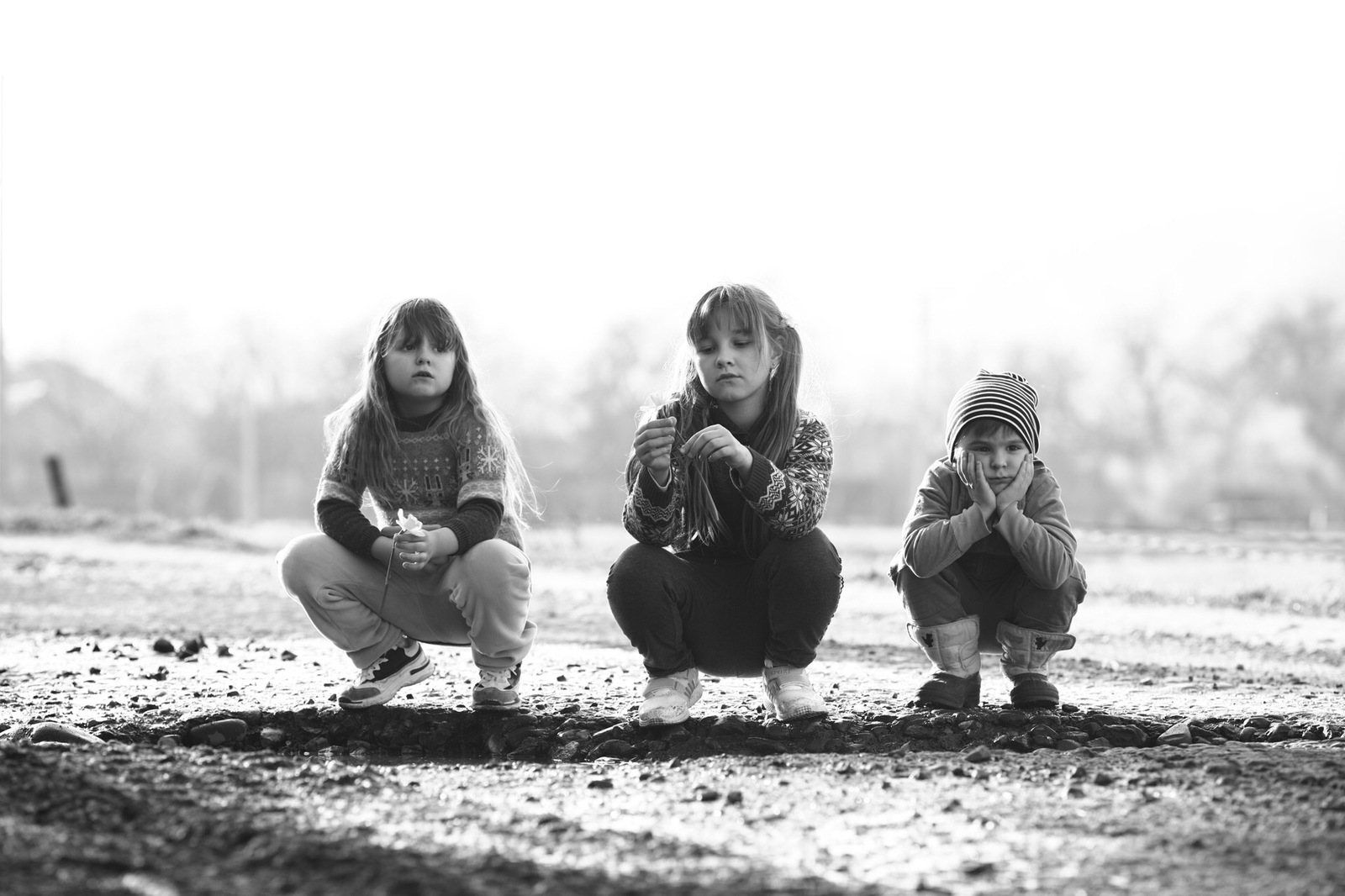 Without Internet - My, Village, Children, Black and white photo, Longpost