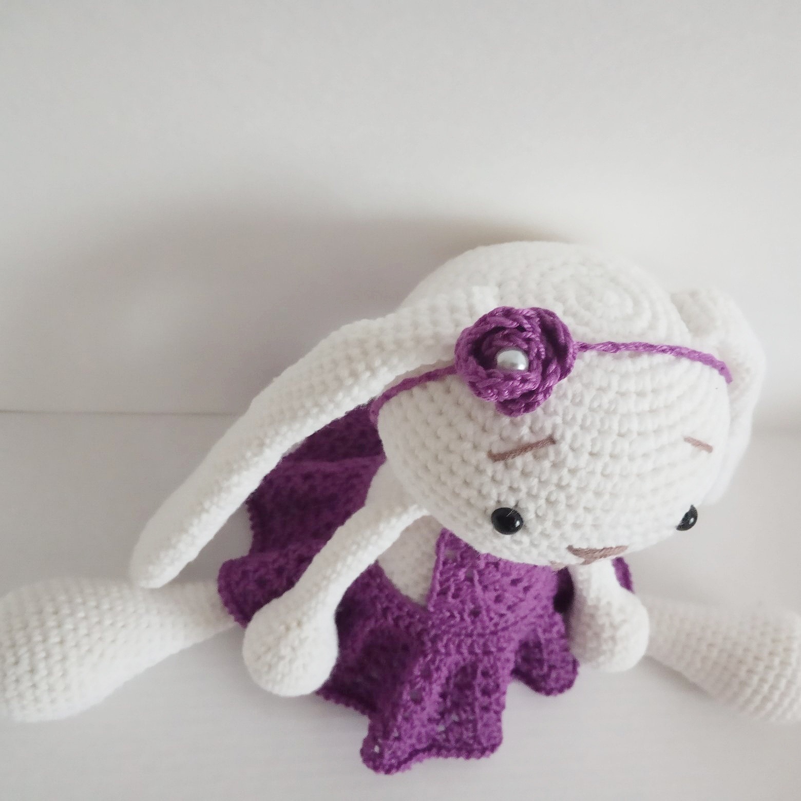 knitted hare - My, Knitted toys, Crochet, Needlework without process, Needlemen, , Knitting