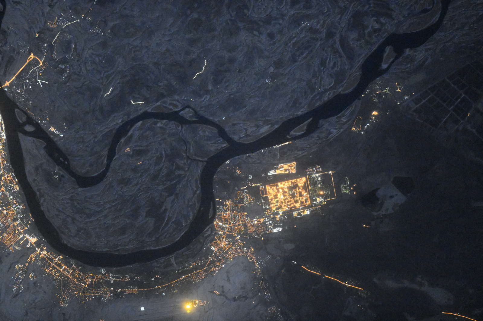 Cities of Russia at night. View from space - Space, Town, Night, ISS, Longpost, Russia