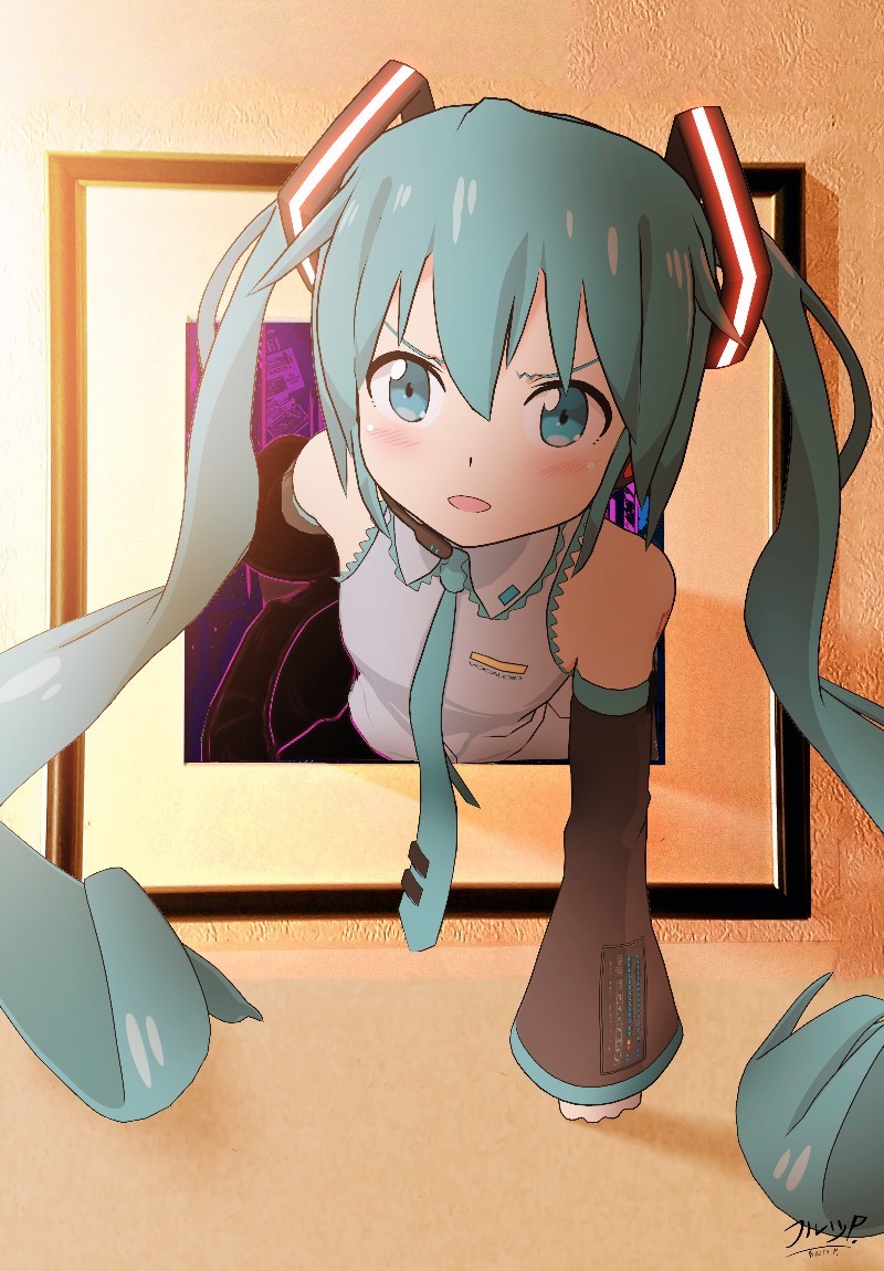 Am I not real?! - Anime, Not anime, Vocaloid, Hatsune Miku, Anime art