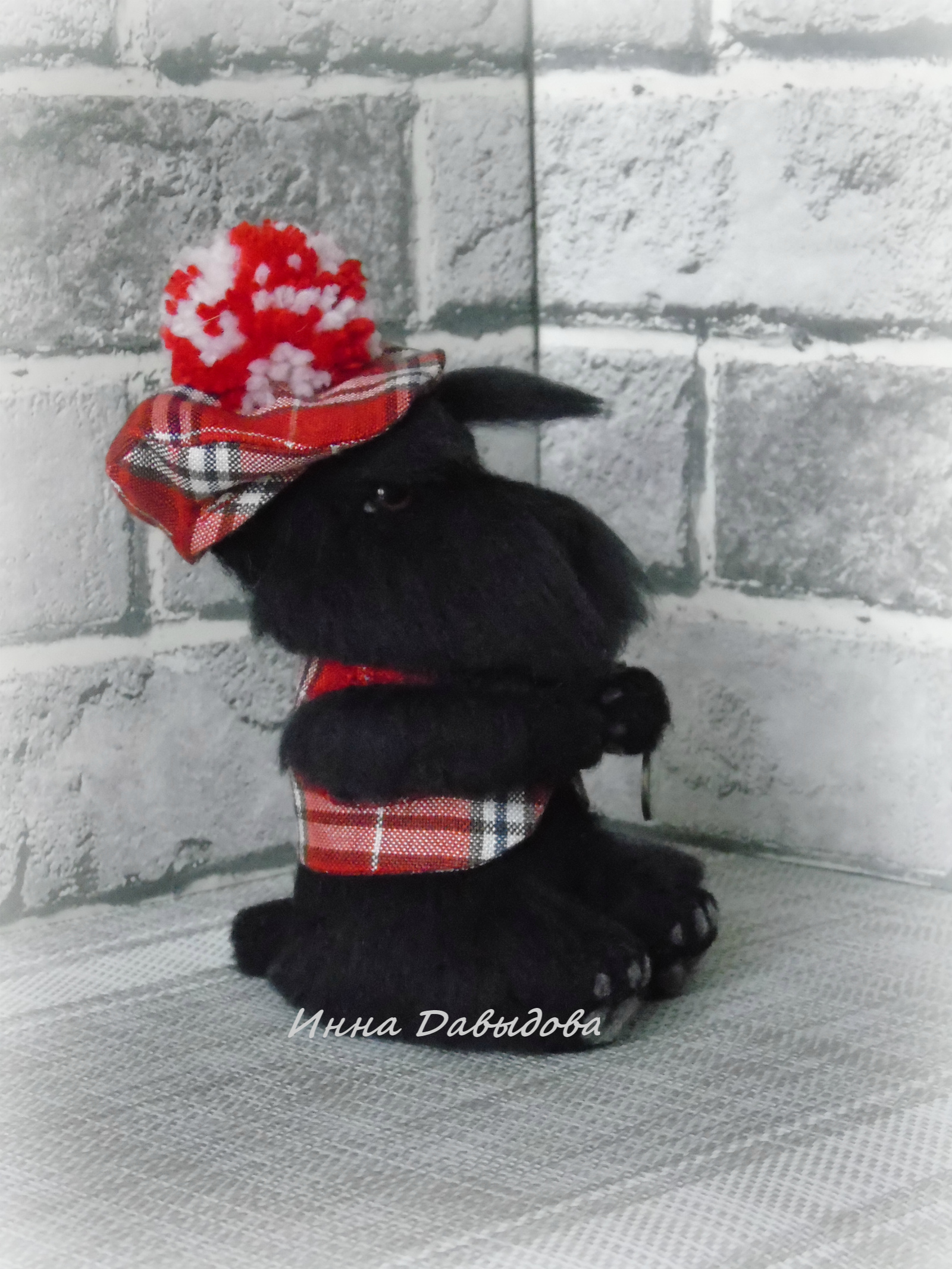 Scottish Terrier. - My, Scotch Terrier, Scotch, Needlework without process, Soft toy, Wool toy, Author's toy, Video, Longpost