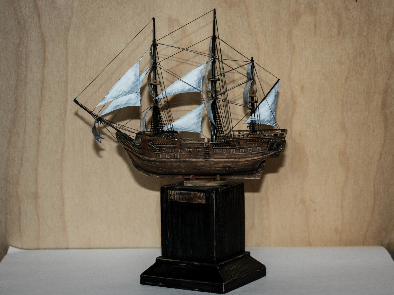 Frigate Bonhomme Richard, scale 1/400 - My, Sailboat, Ship, Hobby, Process, Modeling, With your own hands, Painting, Longpost