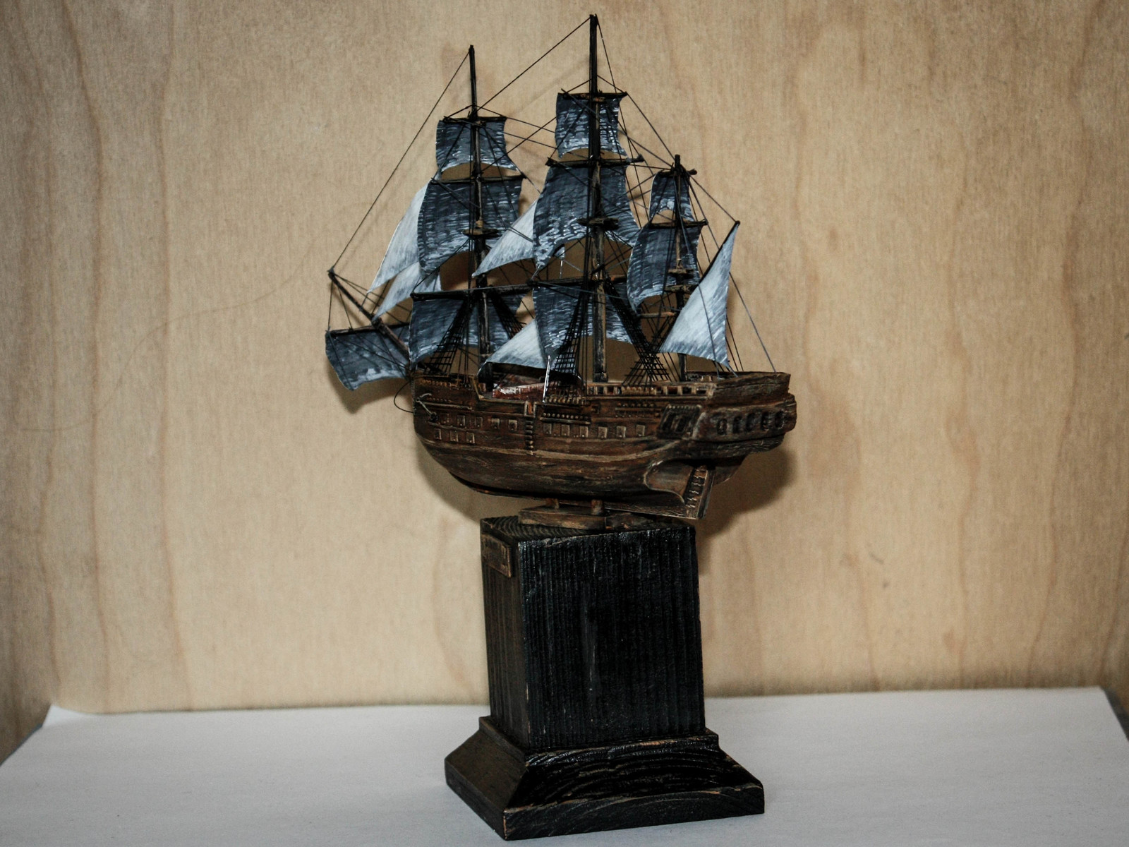 Frigate Bonhomme Richard, scale 1/400 - My, Sailboat, Ship, Hobby, Process, Modeling, With your own hands, Painting, Longpost