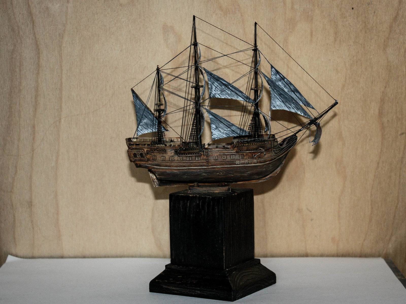 Frigate Bonhomme Richard, scale 1/400 - My, Sailboat, Ship, Hobby, Process, Modeling, With your own hands, Painting, Longpost