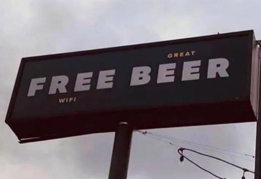 Brilliant! - Banner, Beer, Wi-Fi, Is free