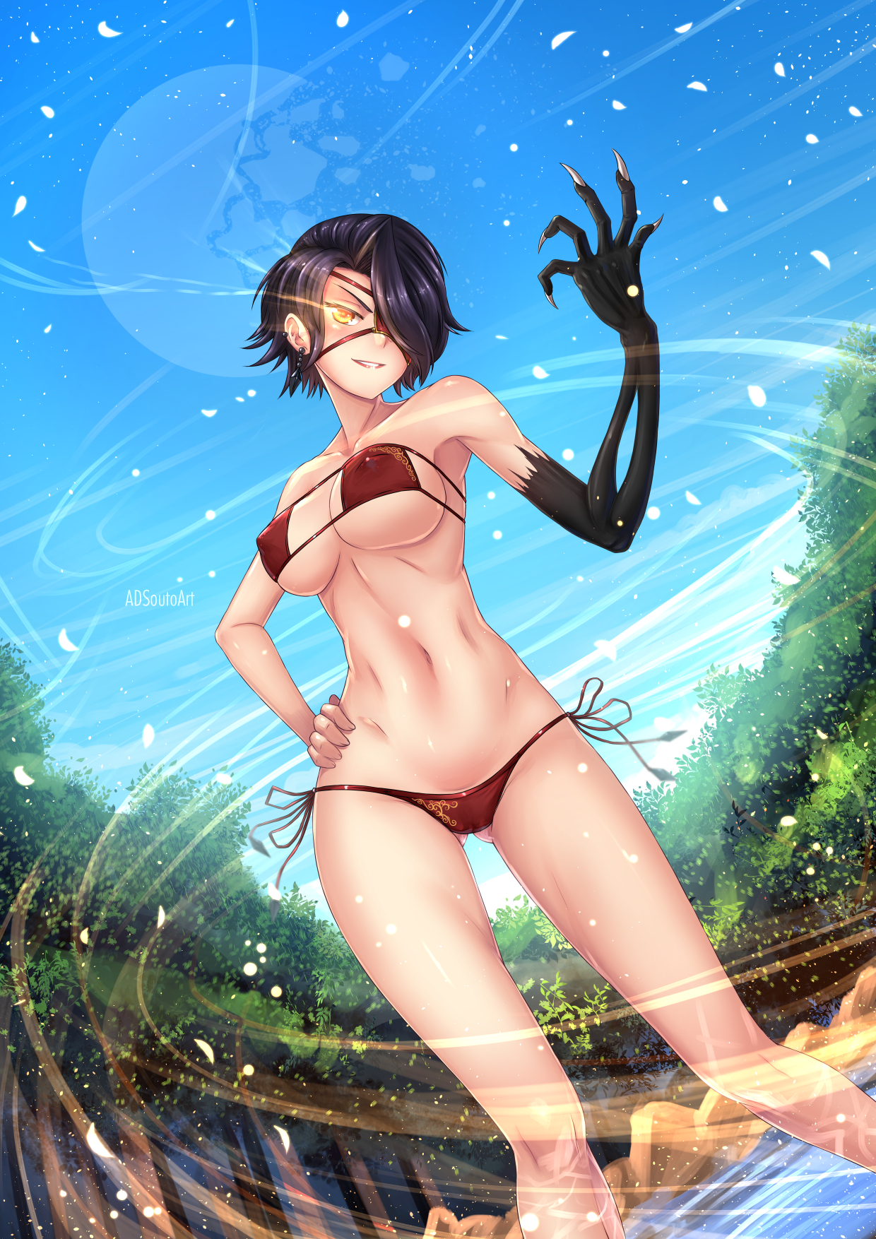 Cinder fall - NSFW, RWBY, Adsouto, Cinder fall, Anime art, Girls, Swimsuit, Underwear, Art, Longpost