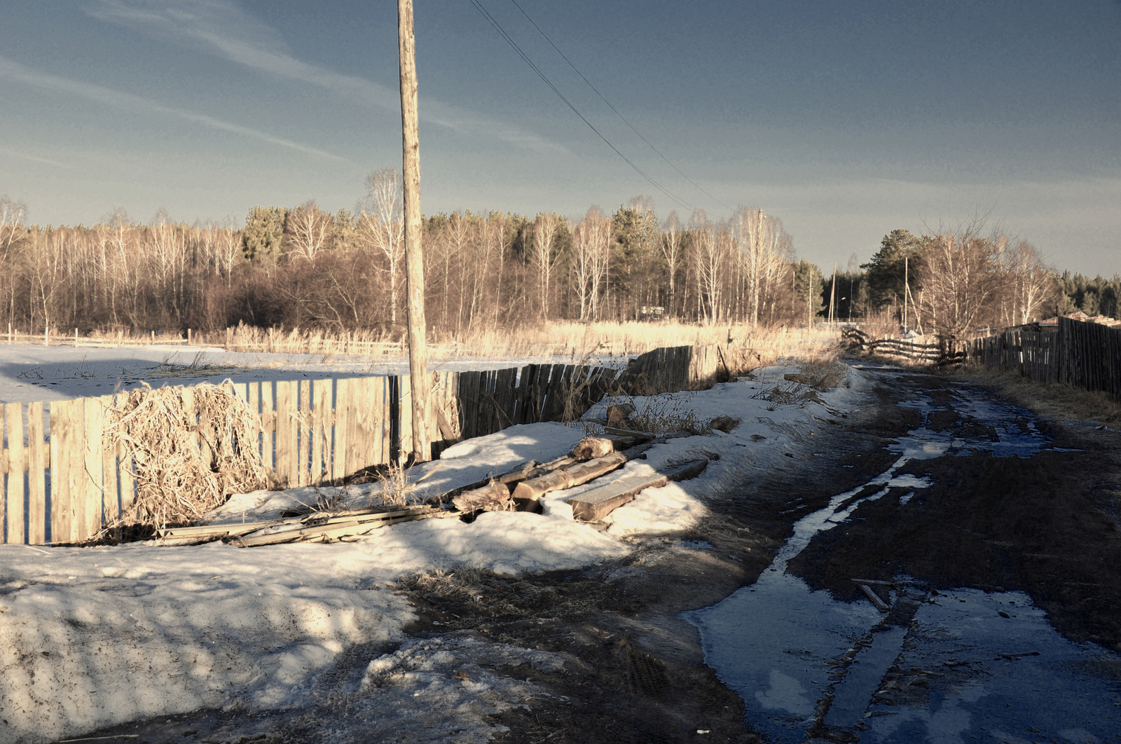 Spring look - My, Spring, Snow, , River, Road, Sky, Longpost