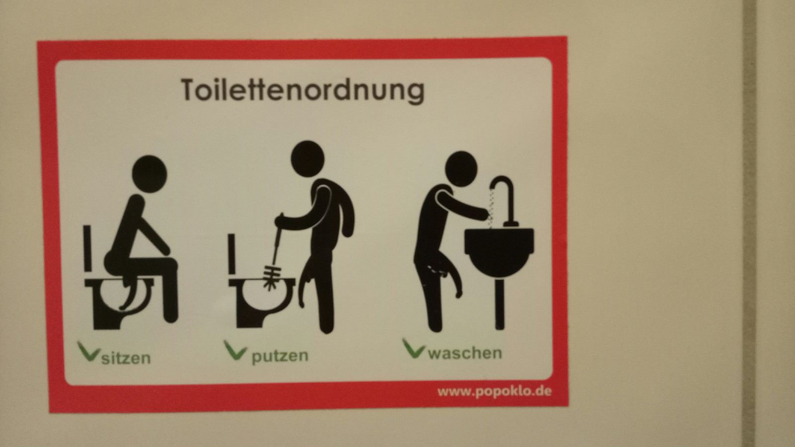 German spontaneity... - Табличка, Toilet, Humor, Germany
