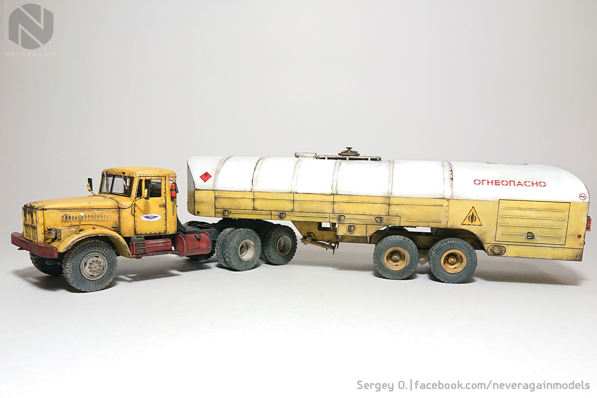 Kraz, who carries kerosene to everyone - My, Stand modeling, Scale model, , Refueller, 1:43, Longpost, Kraz