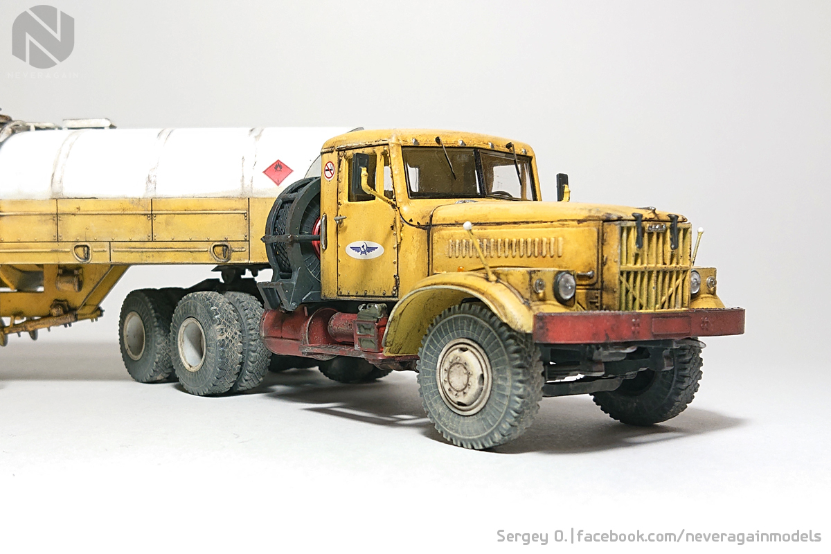 Kraz, who carries kerosene to everyone - My, Stand modeling, Scale model, , Refueller, 1:43, Longpost, Kraz