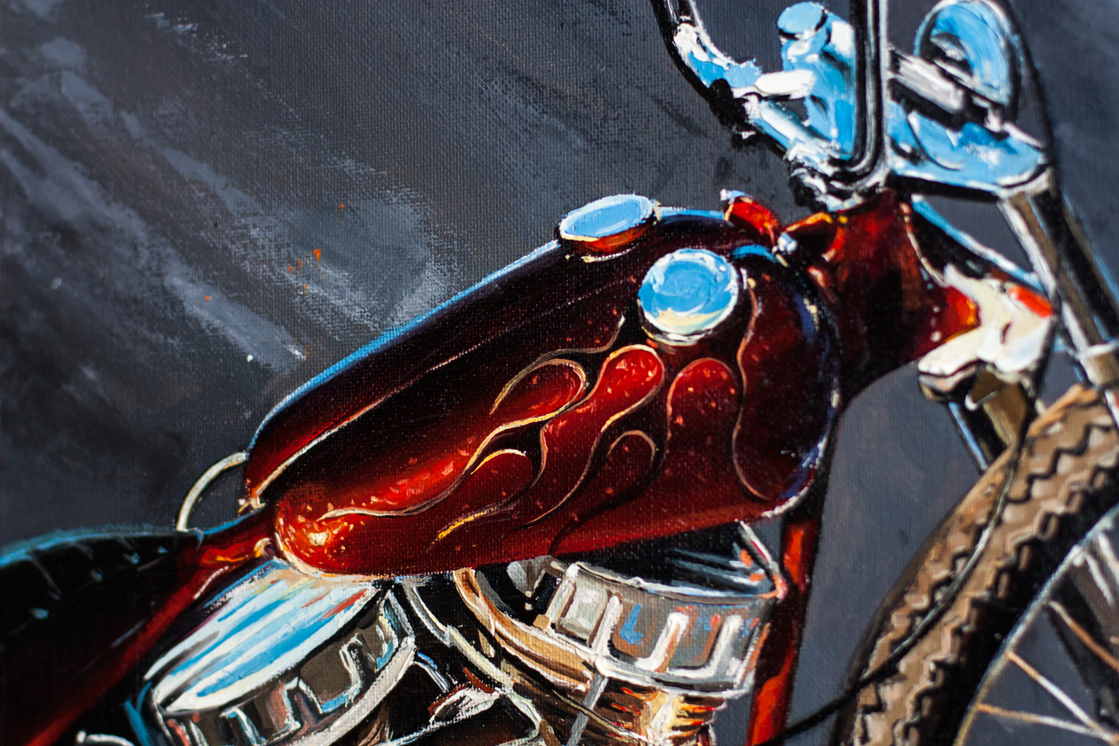 Red Harley - My, Moto, Art, Artist, Custom, Painting, Harley-davidson, Longpost, Customization