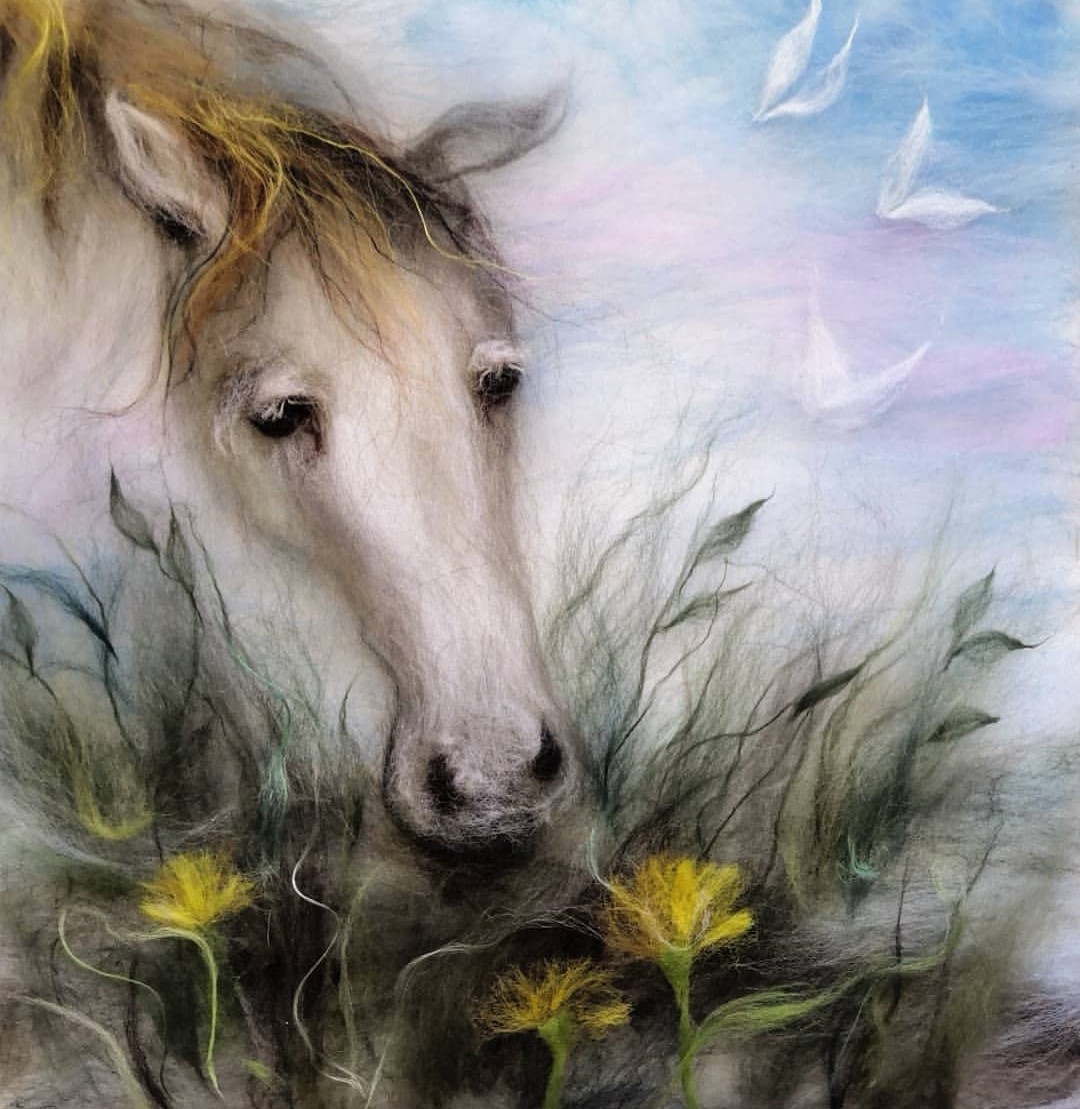 The horse's head is like a suitcase... - My, Equestrian Club, , Wool painting, Horses, With your own hands, Needlework without process, Dry felting, Longpost