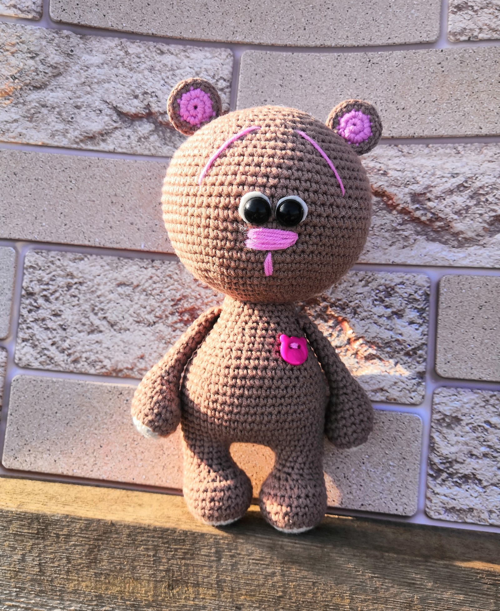 Teddy bear valentine crochet - My, Knitting, Crochet, Toys, Handmade, Needlework, I knit, Longpost