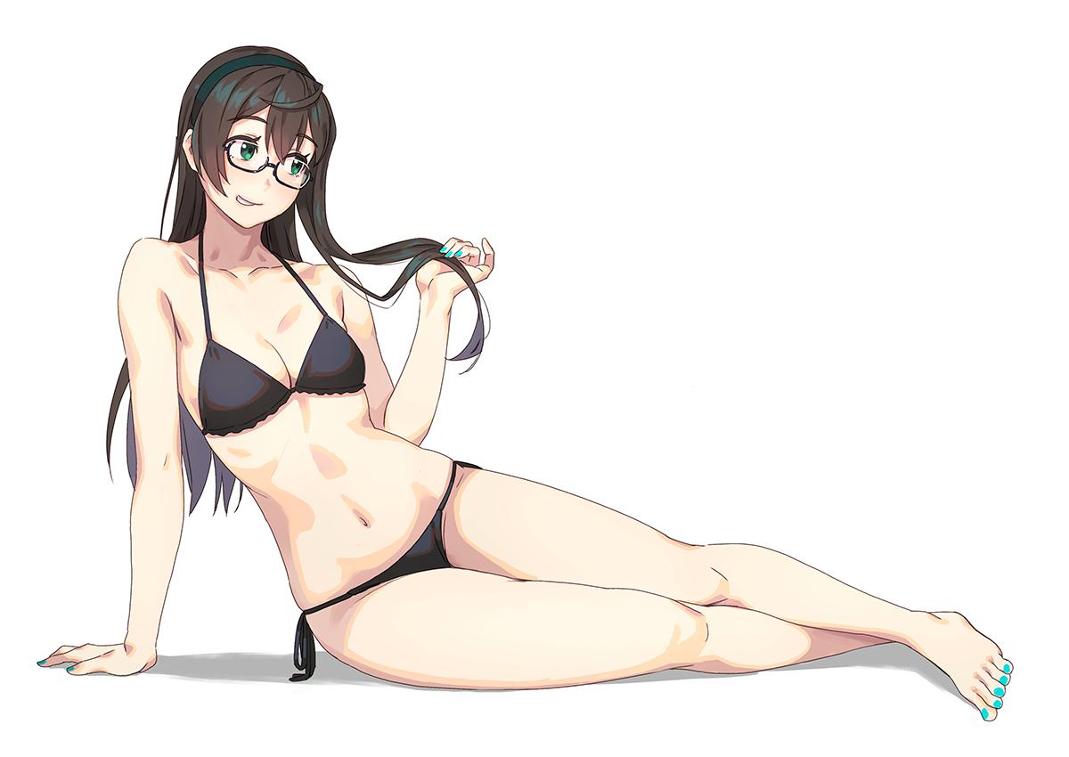 OhYodo - Anime, Anime art, Kantai collection, Ooyodo, Swimsuit, Megane