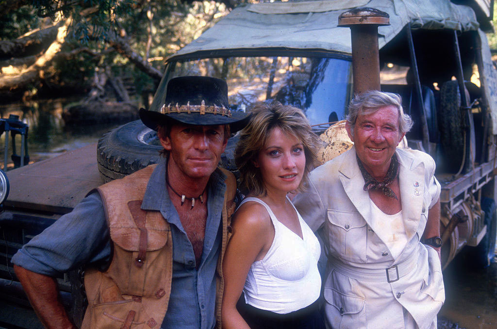 Photos from the filming and interesting facts for the film Crocodile Dundee 1986. - Crocodile Dundee, Photos from filming, Paul Hogan, Linda Kozlowski, Celebrities, VHS, 80-е, GIF, Longpost