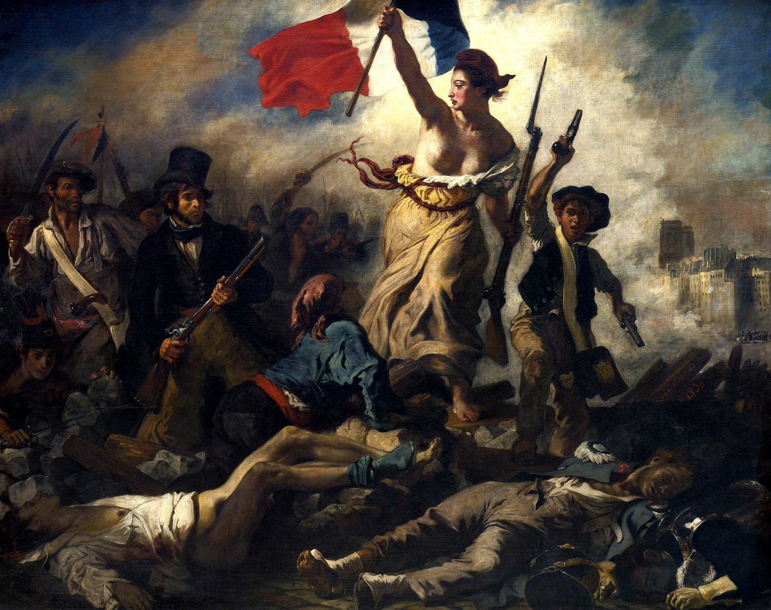 Freedom Leading the People - Painting, Painting, Freedom on the barricades, Delacroix