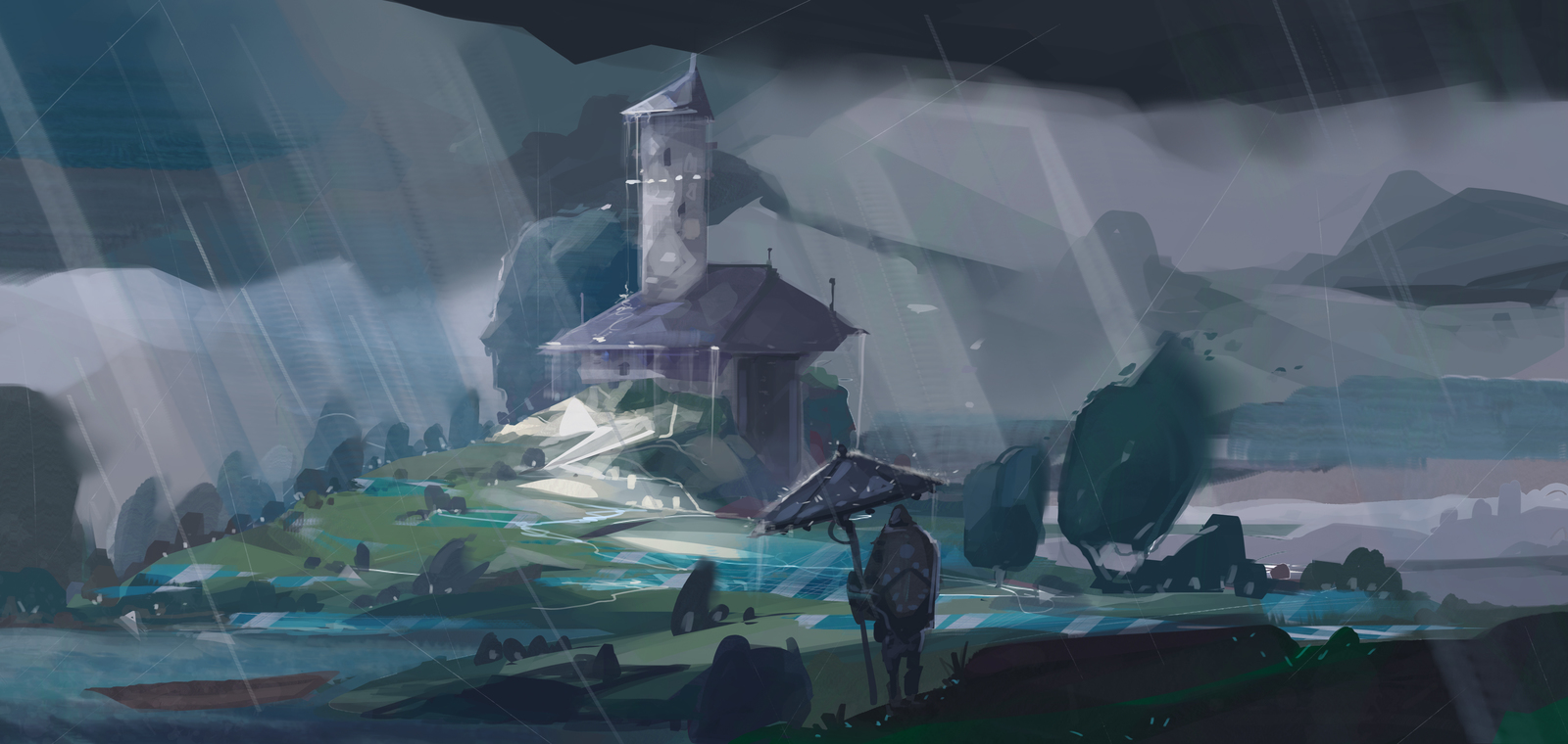 Drawing weather. - My, Weather, GIF, Longpost, Art, Drawing, Digital drawing, Landscape