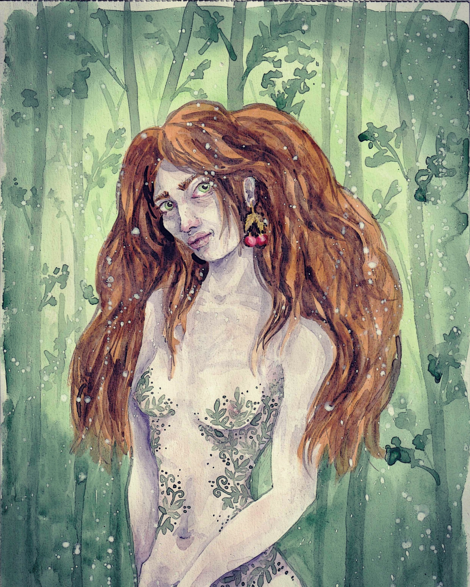 Kikimora - NSFW, My, Drawing, Watercolor, Story, Kikimora