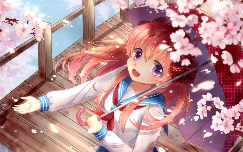 Under sakura - Gekkan Shoujo Nozaki-Kun, Anime art, Anime, Sakura Chiyo