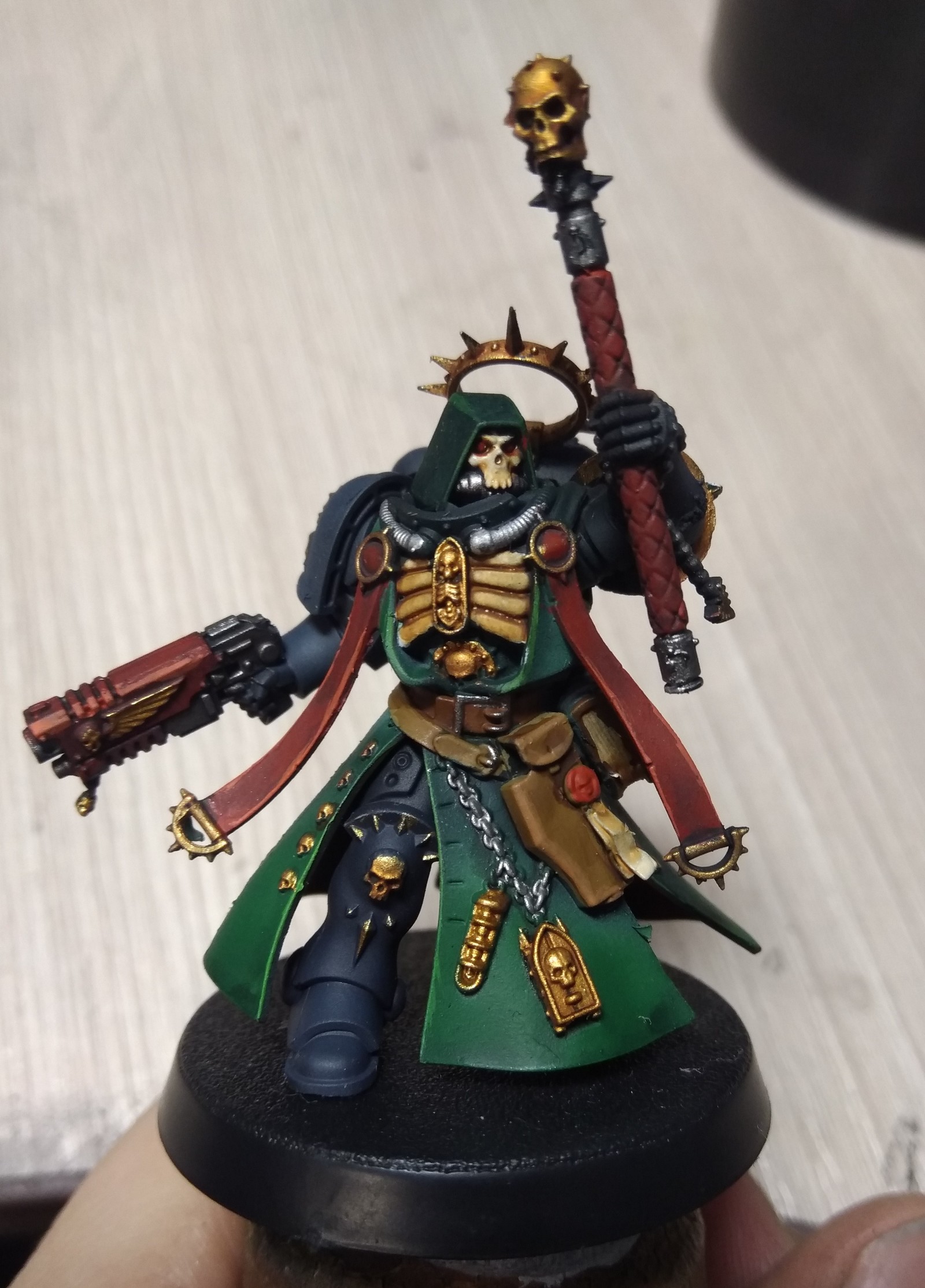 Primaris Chaplain - My, Warhammer 40k, Wh miniatures, Adeptus Astartes, Primaris space marines, Longpost, Dark Angels