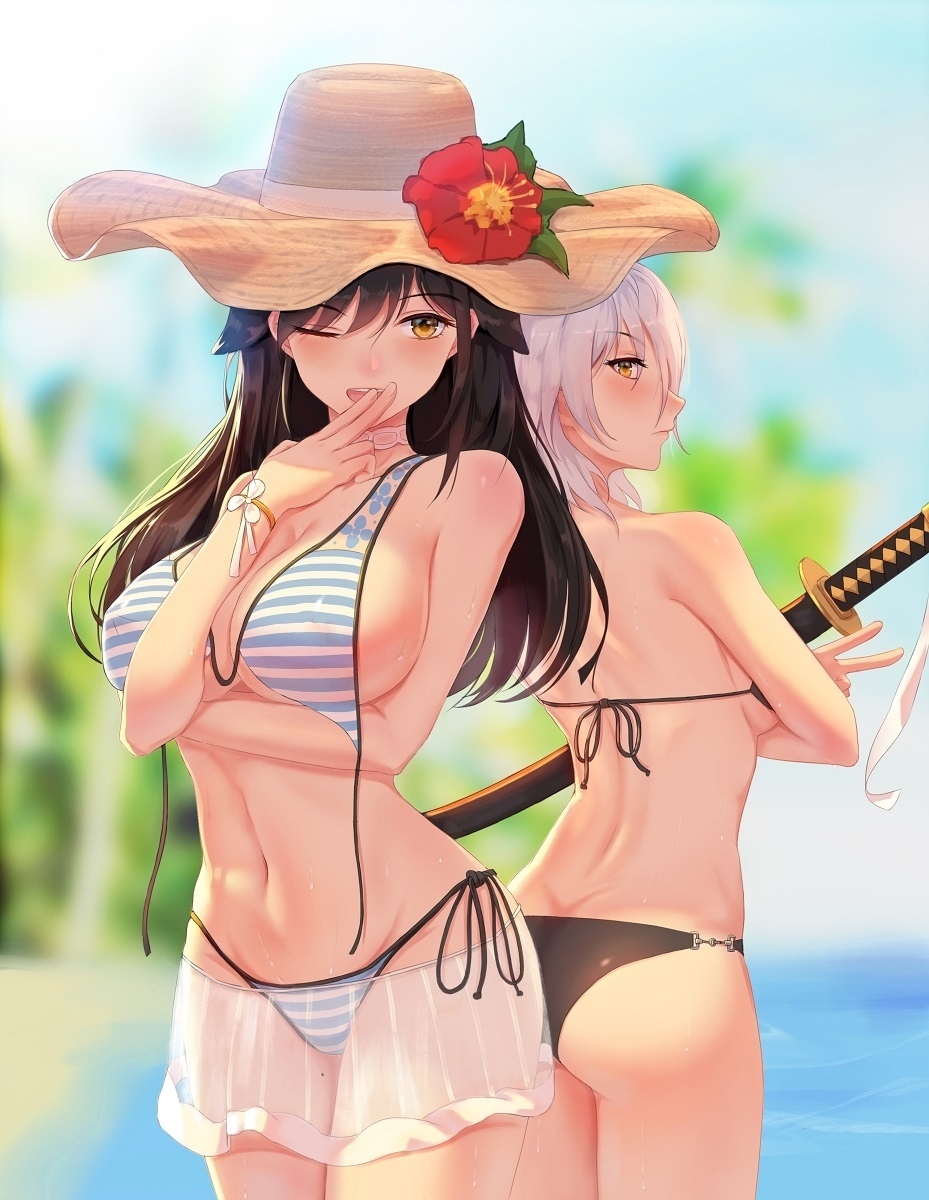 Choukai & Maya - NSFW, Azur Lane, Choukai, Майя, Anime Art, Аниме, Арт, Купальник, Summertime, Лето