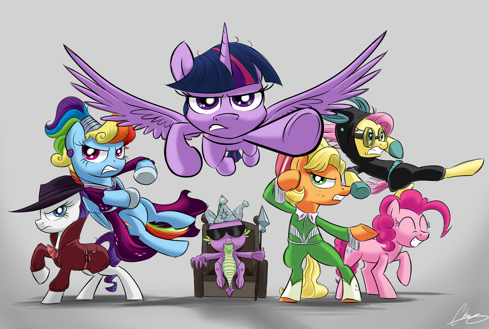 Let's Gitit! - My little pony, PonyArt, Mane 6, Spike, MLP Season 9, Oinktweetstudios