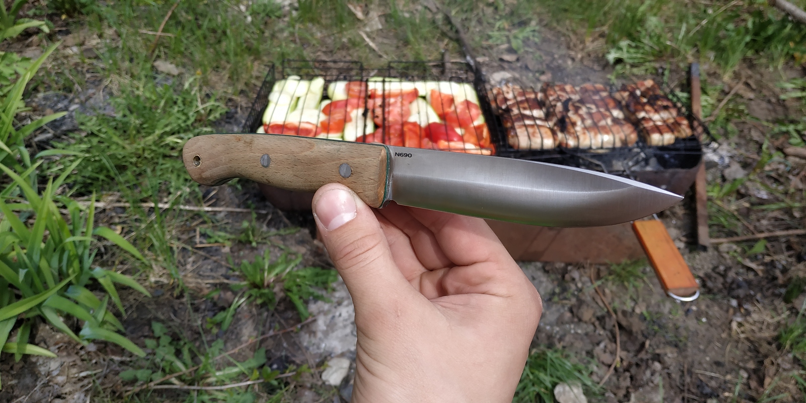 New items for barbecue - My, Shashlik, Spring, Knife, With your own hands, Longpost