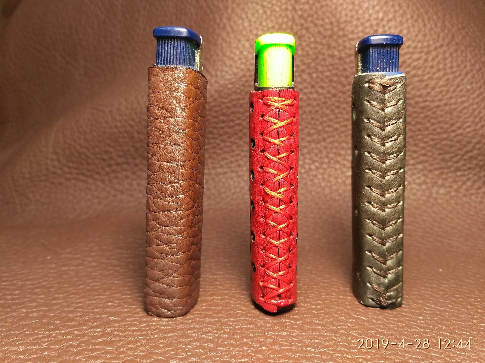 Leather lighter cases - My, Handmade, Needlework without process, Natural leather, Longpost