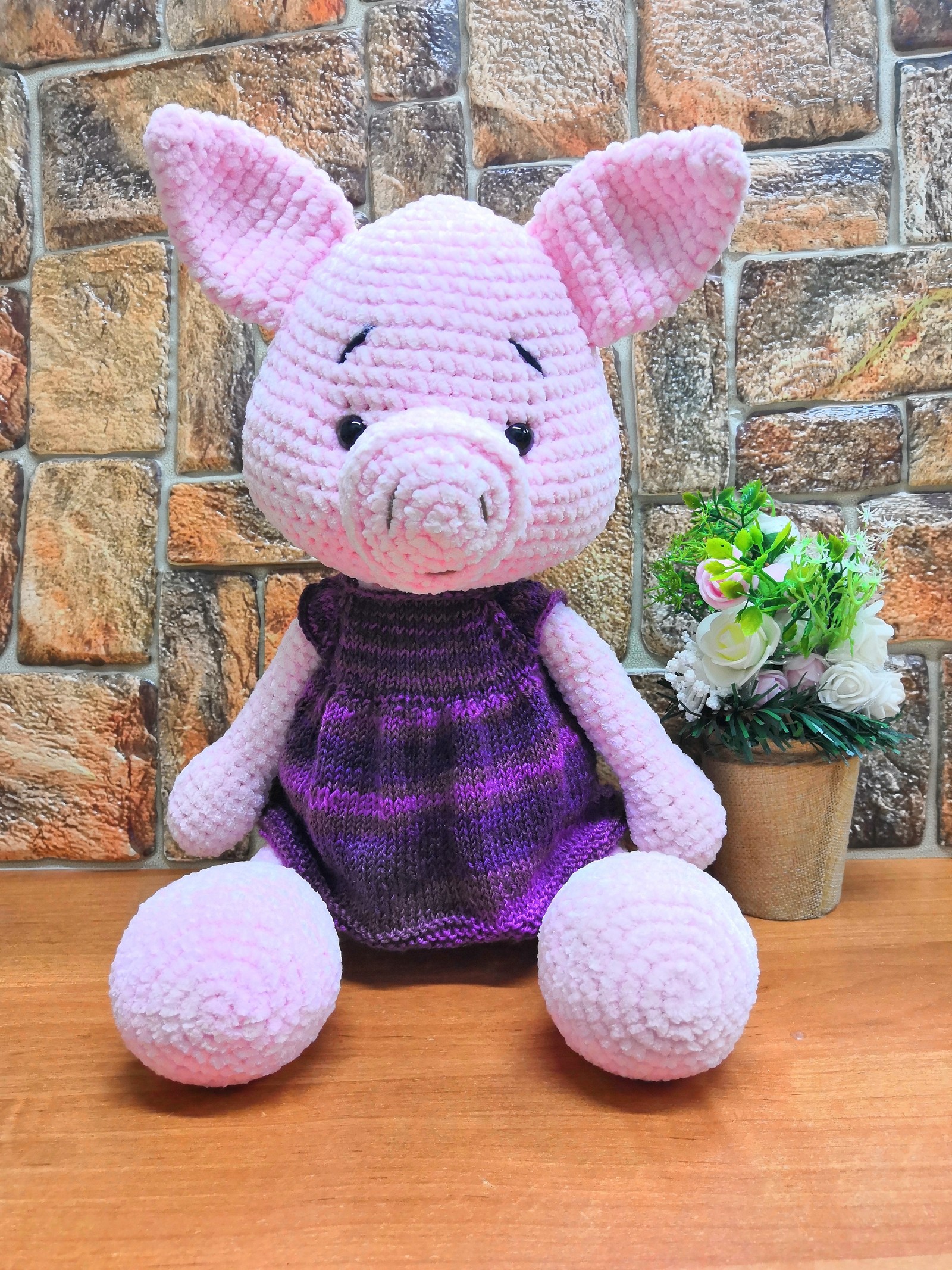 crochet pig - My, Knitting, I knit, Knitted toys, Toys, Longpost