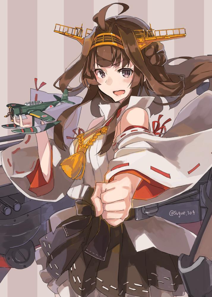 Burning Love! ...к Зуйуну. - Kantai Collection, Аниме, Anime Art, Kongou, Zuiun