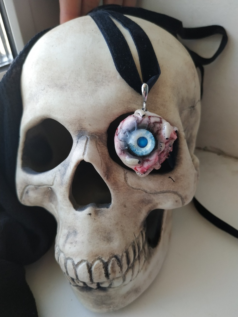 How do you?) - My, Eyes, Polymer clay, Handmade, Unique accessories, Gothic, Longpost