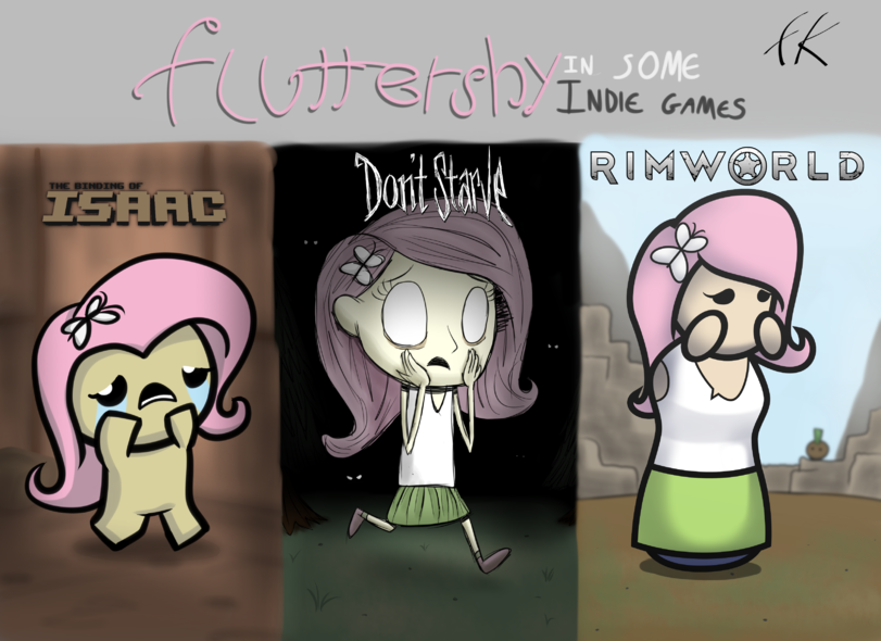 Fluttershy in indie games - The binding of isaac, Dont starve, Rimworld, My little pony, Fluttershy