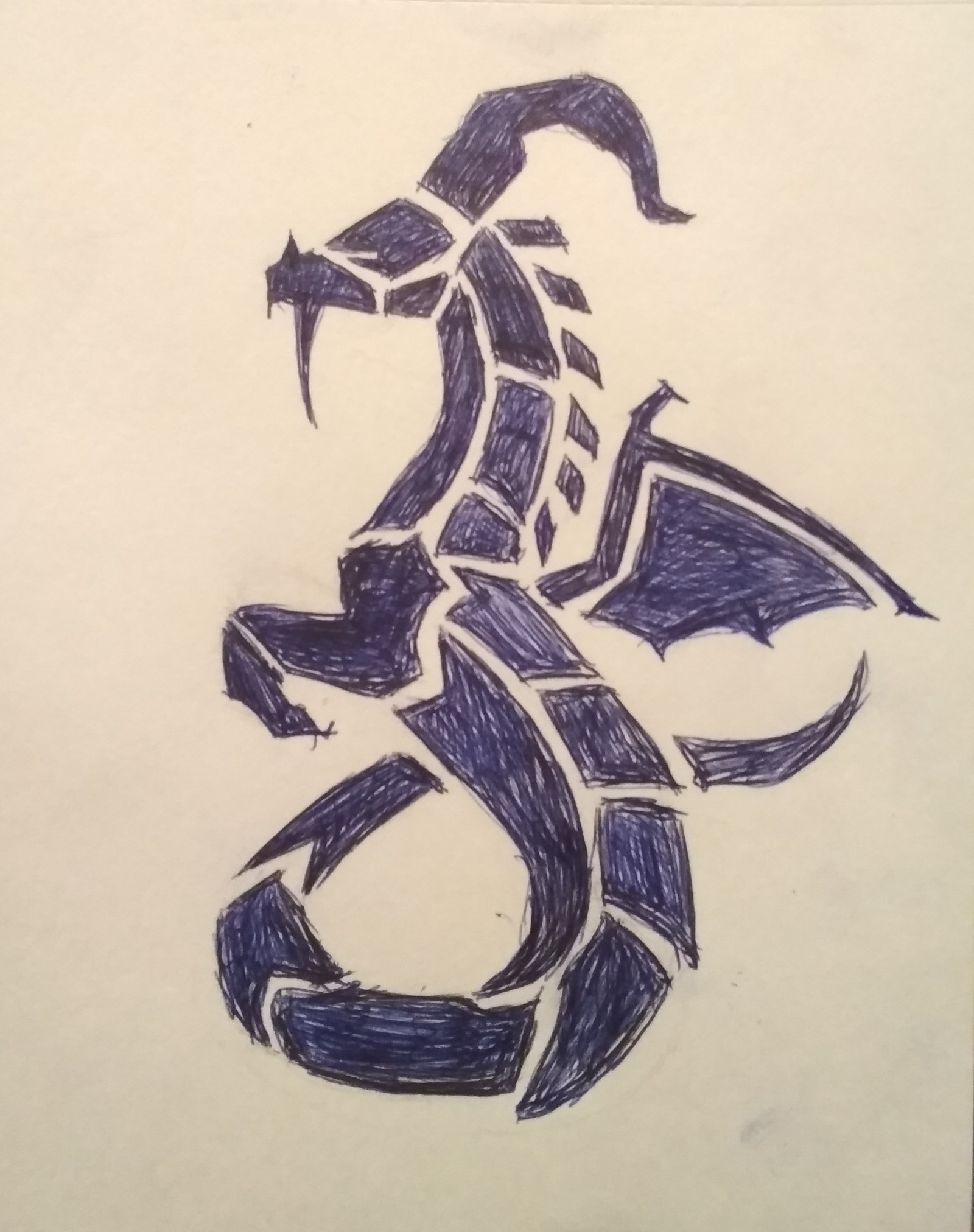 Sketch. The Dragon - My, Drawing, The Dragon, Ball pen