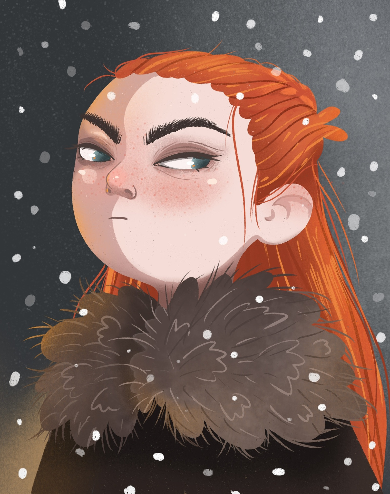 Starkey - My, Game of Thrones, Arya stark, Sansa Stark, Art, Fan art, Longpost, Serials, Drawing, Digital drawing