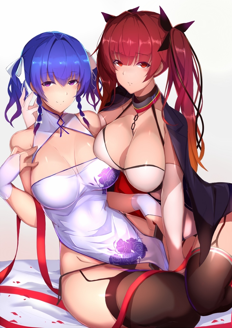 Saint Louis & Honolulu - NSFW, Azur Lane, St Louis, Honolulu, Sugoi Dekai, Этти, Anime Art, Аниме, Арт